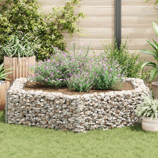 Gabbione Letto Rialzato da Giardino Esagonale 200x173x40 cm - homemem39