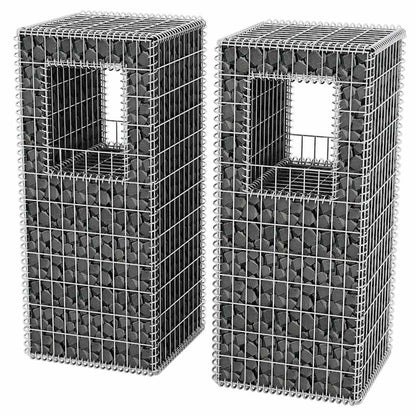 Pali/Fioriere in Gabbione 2 pz in Rete Acciaio 50x50x120 cm | homemem39