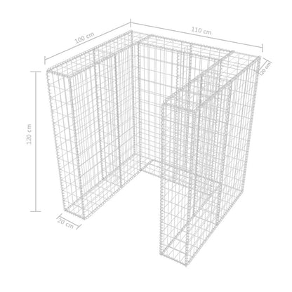 Gabbione in Rete in Acciaio per 1 Cassonetto 110x100x120 cm - homemem39