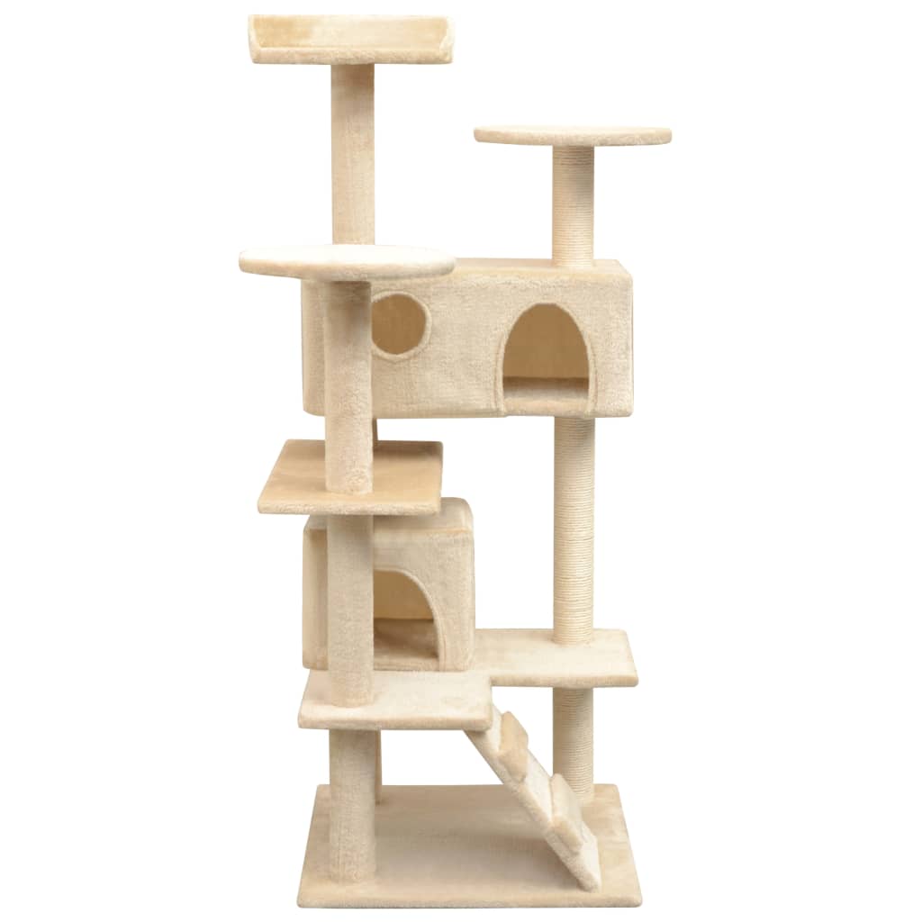 Albero per Gatti con Tiragraffi in Sisal 125 cm Beige | homemem39