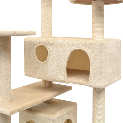 Albero per Gatti con Tiragraffi in Sisal 125 cm Beige - homemem39