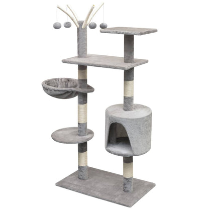 Albero per Gatti con Tiragraffi Sisal 125 cm Grigio - homemem39