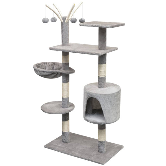 Albero per Gatti con Tiragraffi Sisal 125 cm Grigio - homemem39