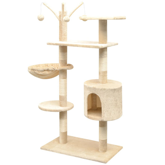 Albero per Gatti con Tiragraffi Sisal 125 cm Beige - homemem39