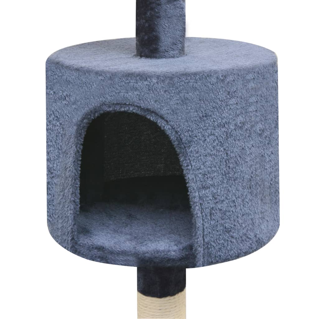 Albero per Gatti con Tiragraffi Sisal 125 cm Blu Scuro | homemem39