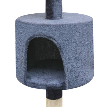 Albero per Gatti con Tiragraffi Sisal 125 cm Blu Scuro | homemem39