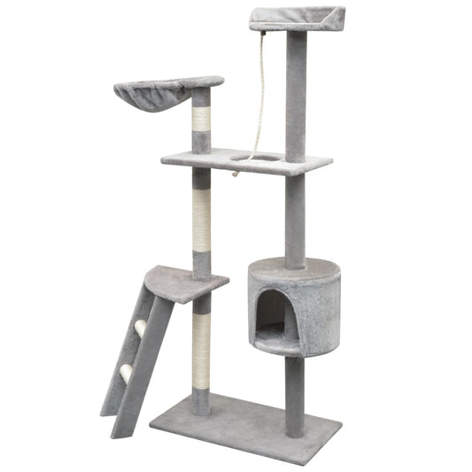 Albero per Gatti con Tiragraffi in Sisal 150 cm Grigio - homemem39