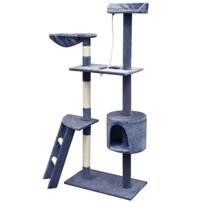 Albero per Gatti con Tiragraffi Sisal 150 cm Blu Scuro | homemem39