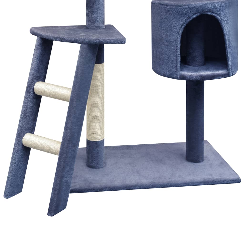 Albero per Gatti con Tiragraffi Sisal 150 cm Blu Scuro | homemem39