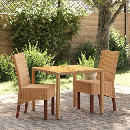 Sedie da Pranzo 2 pz Marroni in Rattan Naturale | homemem39