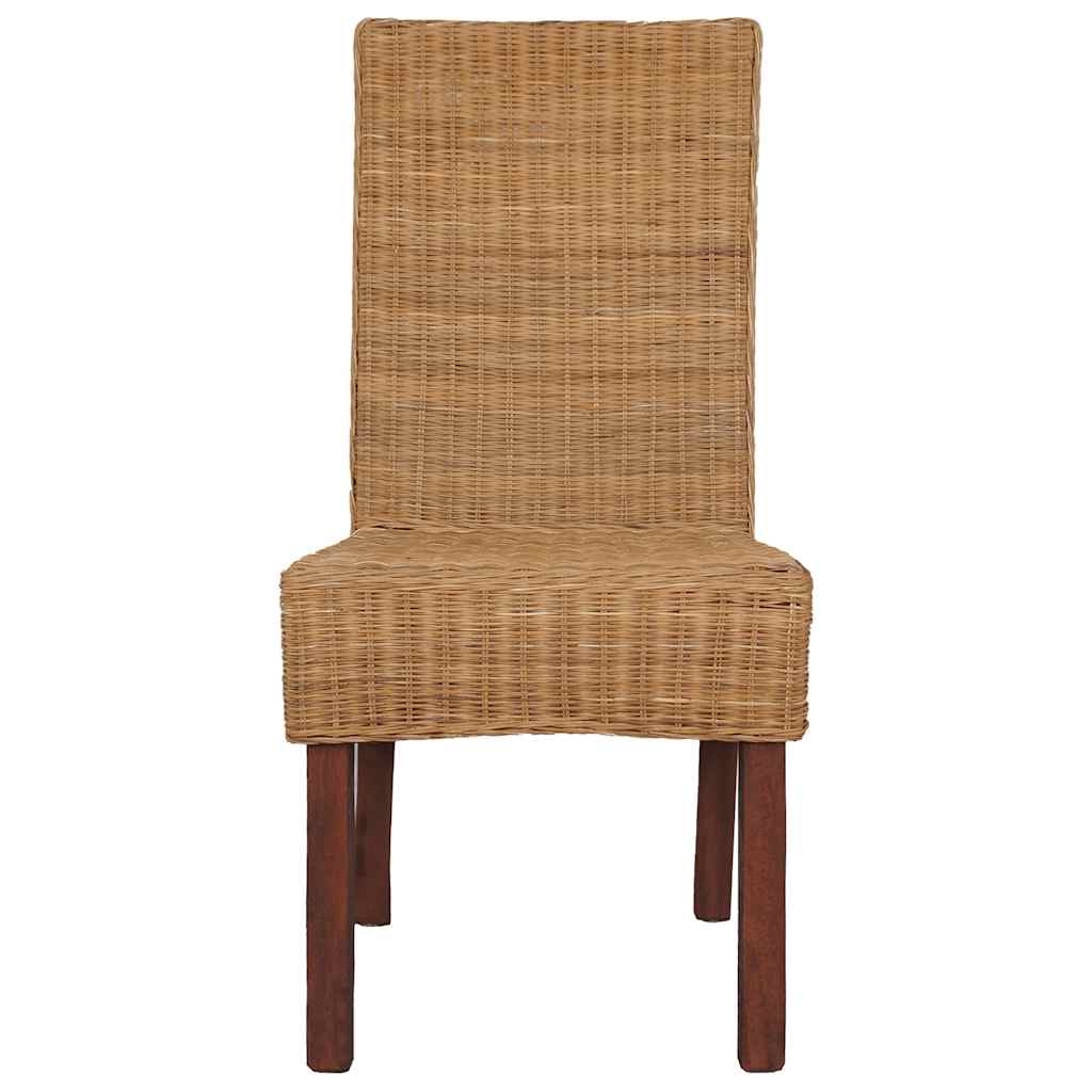Sedie da Pranzo 2 pz Marroni in Rattan Naturale | homemem39