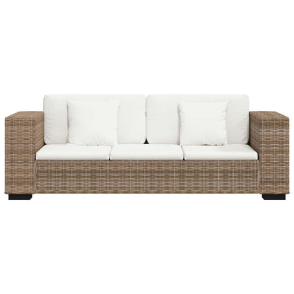 Divano a 3 Posti 8 pz in Rattan Naturale - homemem39