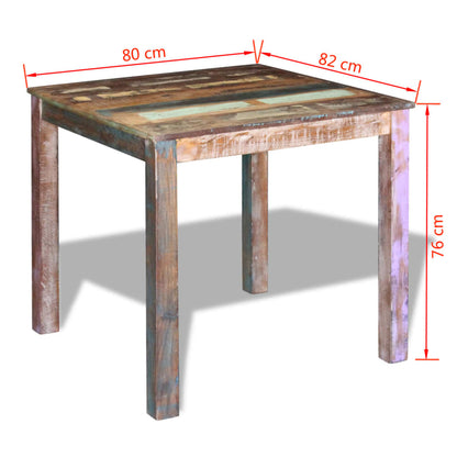 Tavolo da Pranzo in Legno Massello di Recupero 80x82x76 cm | homemem39