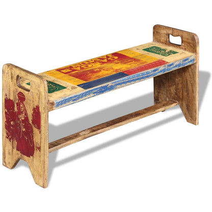 Panchina Cola in Legno Massello di Recupero 100x30x50 cm | homemem39