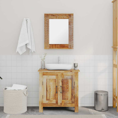 Armadietto da Bagno con Specchio in Legno Massello di Mango | homemem39