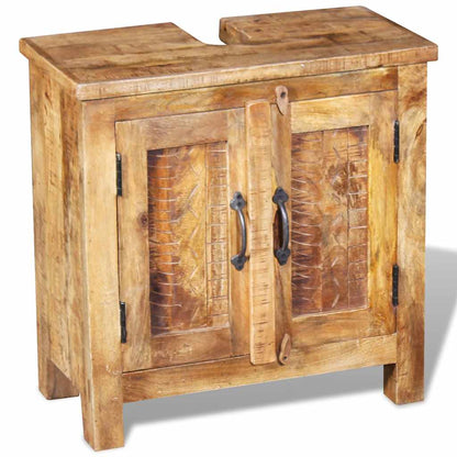 Armadietto da Bagno con Specchio in Legno Massello di Mango | homemem39