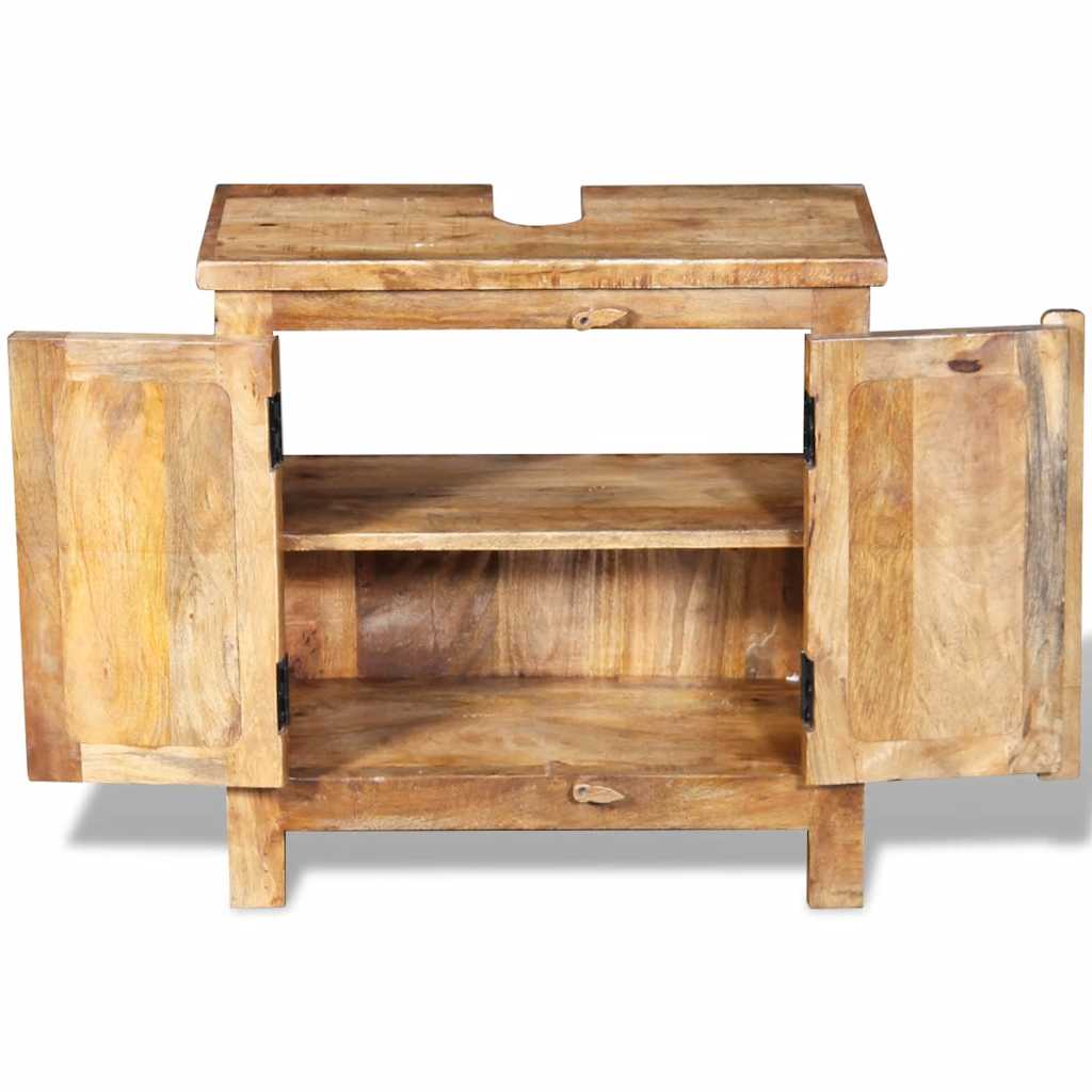 Armadietto da Bagno con Specchio in Legno Massello di Mango | homemem39