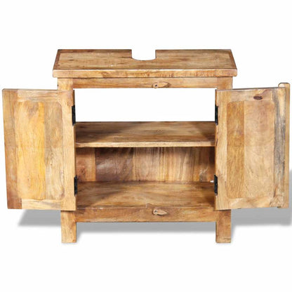 Armadietto da Bagno con Specchio in Legno Massello di Mango | homemem39