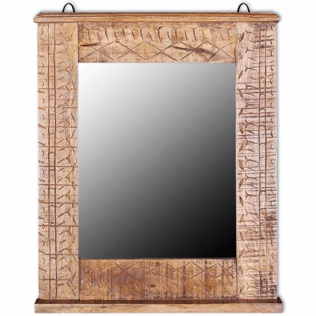 Armadietto da Bagno con Specchio in Legno Massello di Mango | homemem39