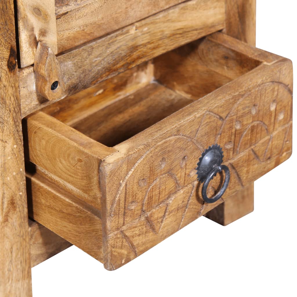 Armadio Vanity Specchiera 2 Armadietti Legno Massello di Mango | homemem39