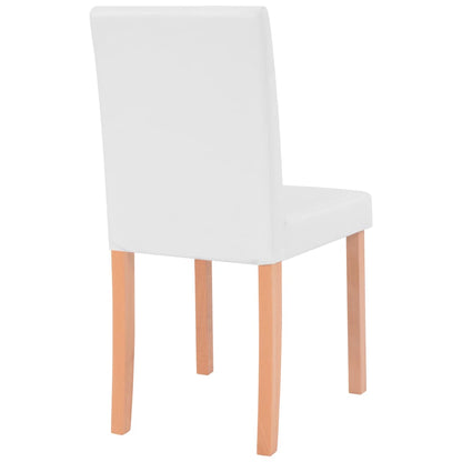 Sedie e Tavolo Pranzo 7 pz in Pelle Artificiale Quercia Crema - homemem39