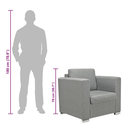 Poltrona Grigio Chiaro in Tessuto - homemem39