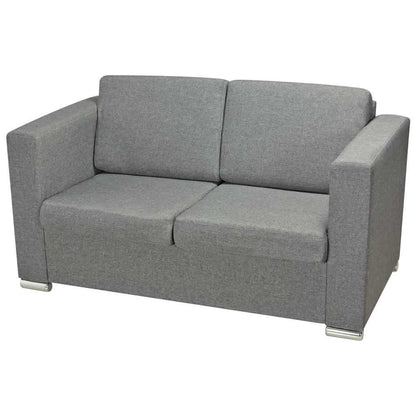 Divano a 2 Posti in Tessuto Grigio Chiaro | homemem39