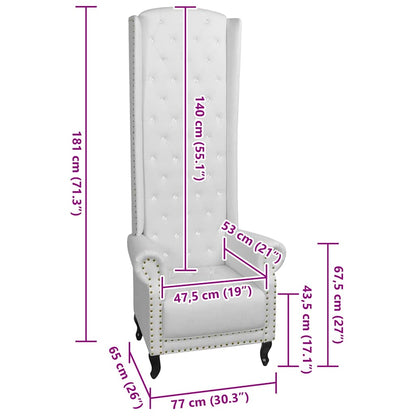 Poltrona a Schienale Alto Bianca in Similpelle - homemem39