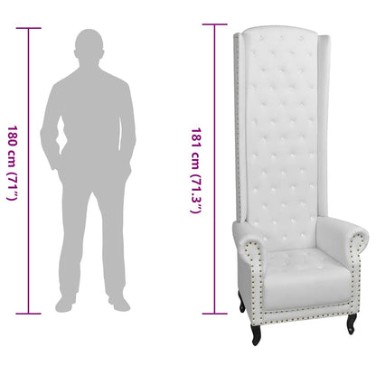 Poltrona a Schienale Alto Bianca in Similpelle - homemem39