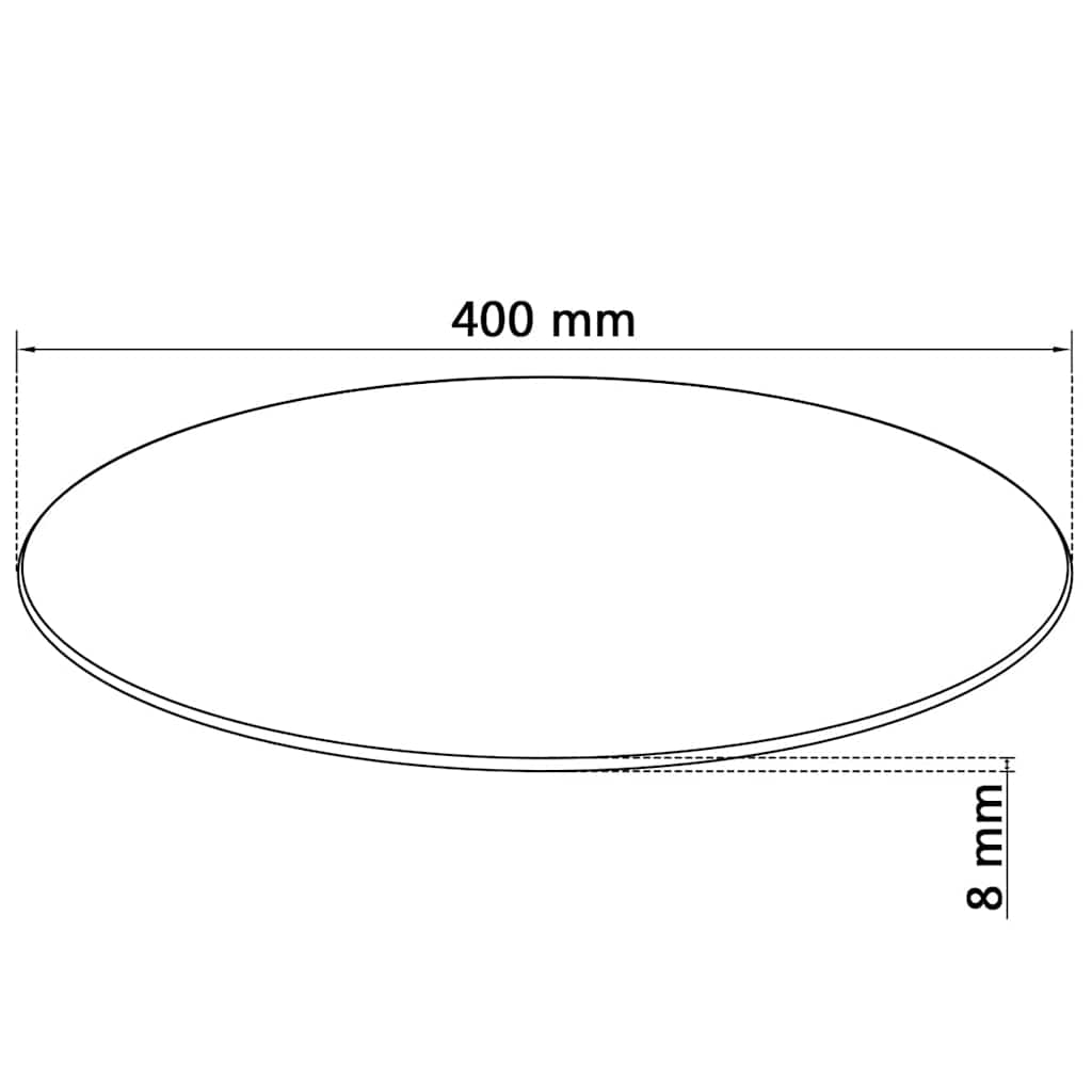Superficie Tavolo in Vetro Temperato Rotonda 400 mm | homemem39