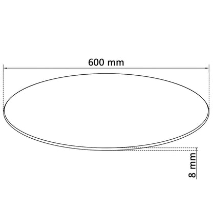 Piano Tavolo Rotondo in Vetro Temperato 600 mm | homemem39