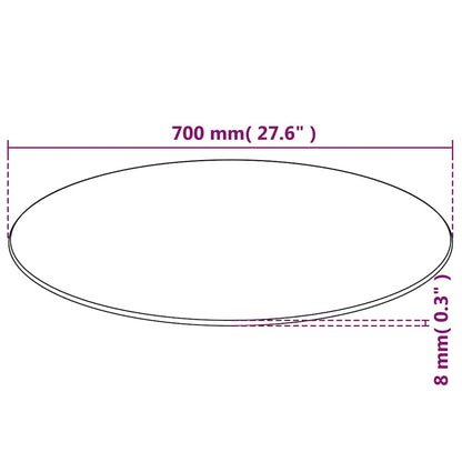 Piano Tavolo Rotondo in Vetro Temperato 700 mm | homemem39
