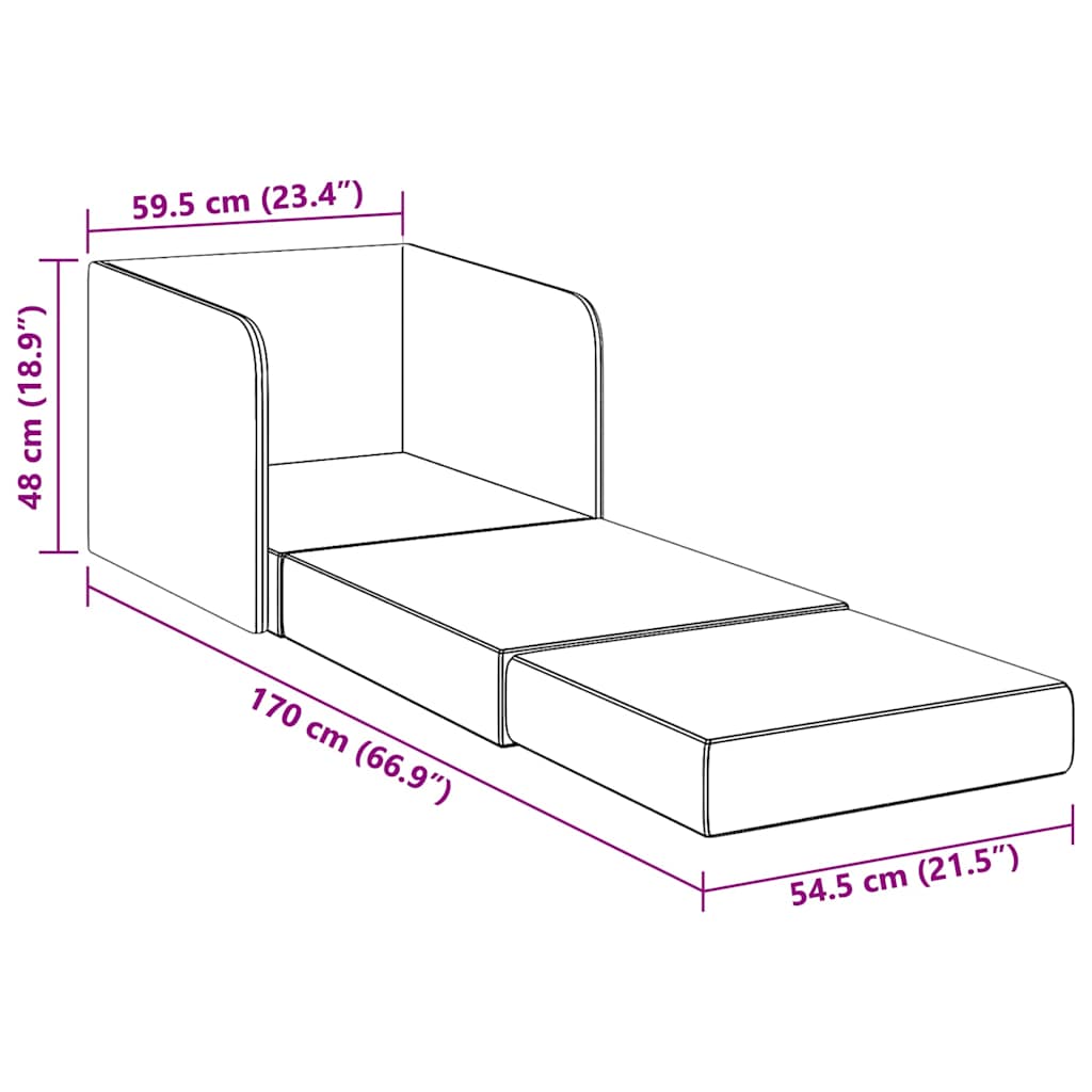 Poltrona Letto Convertibile Grigio Chiaro in Tessuto