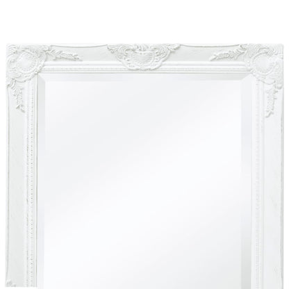 Specchio da Parete Stile Barocco 100x50 cm Bianco | homemem39