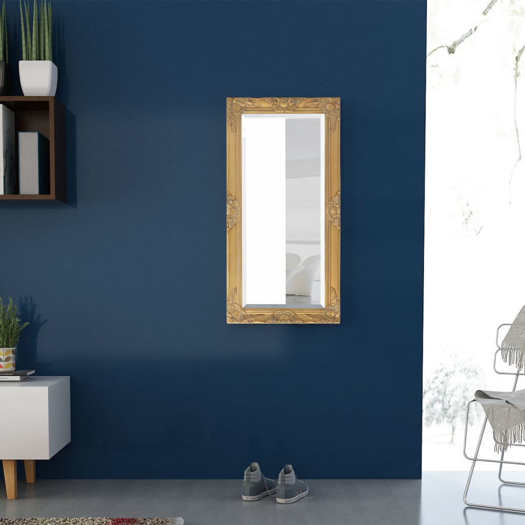 Specchio da Parete Stile Barocco 100x50 cm Oro | homemem39