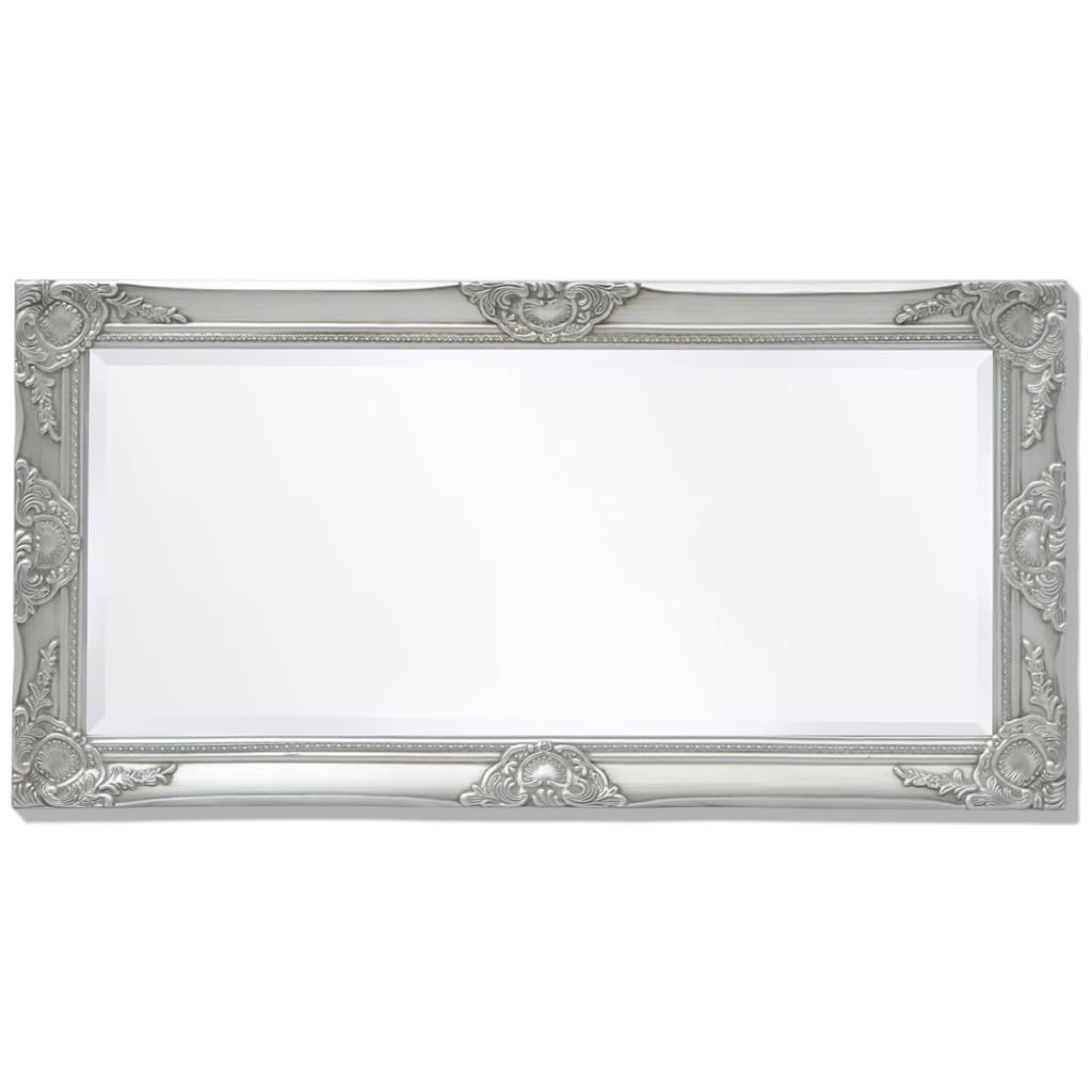 Specchio da Parete Stile Barocco 100x50 cm Argento | homemem39
