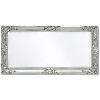 Specchio da Parete Stile Barocco 100x50 cm Argento - homemem39