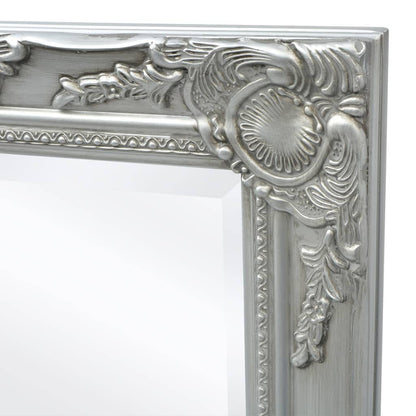 Specchio da Parete Stile Barocco 100x50 cm Argento - homemem39