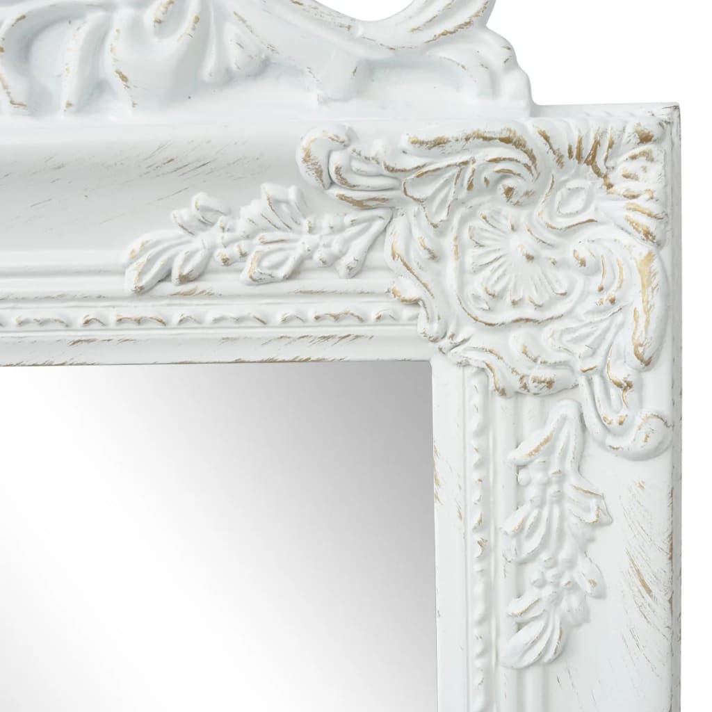 Specchio Autoportante Stile Barocco 160x40 cm Bianco - homemem39