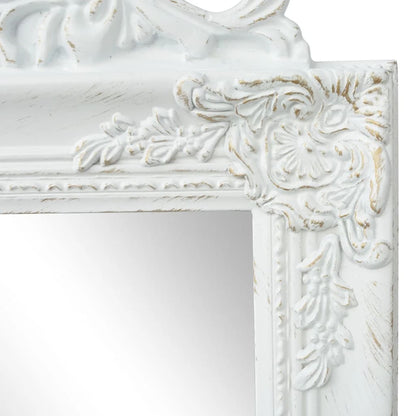 Specchio Autoportante Stile Barocco 160x40 cm Bianco - homemem39