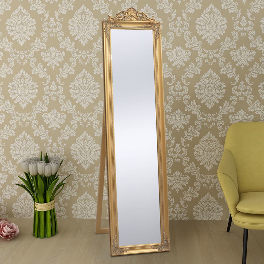 Specchio Autoportante Stile Barocco 160x40 cm Oro | homemem39