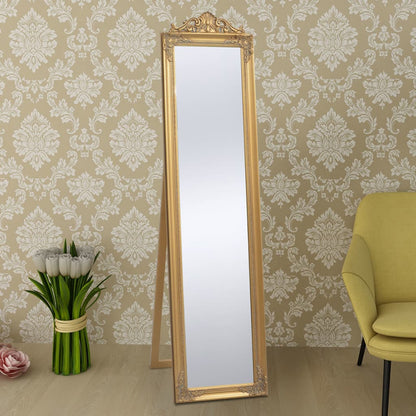 Specchio Autoportante Stile Barocco 160x40 cm Oro | homemem39