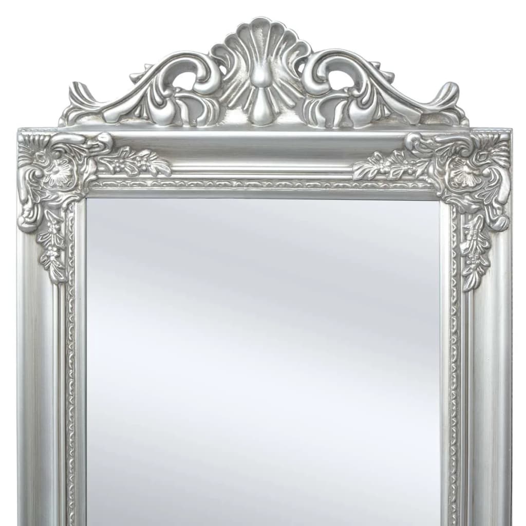 Specchio Autoportante Stile Barocco 160x40 cm Argento - homemem39