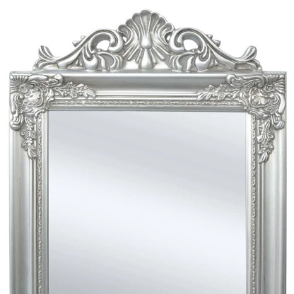 Specchio Autoportante Stile Barocco 160x40 cm Argento - homemem39
