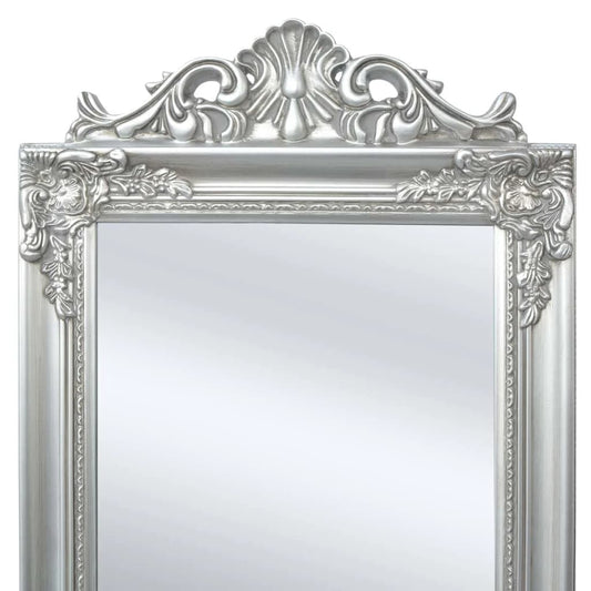 Specchio Autoportante Stile Barocco 160x40 cm Argento - homemem39