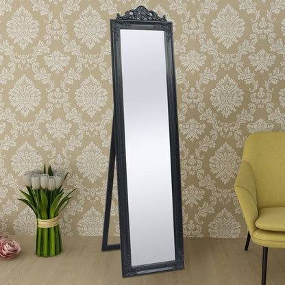 Specchio Autoportante Stile Barocco 160x40 cm Nero | homemem39