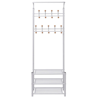 Appendiabiti con Poggiascarpe 68x32x182,5 cm Bianco - homemem39