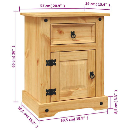 Comodino in Legno di Pino Messicano Corona Range 53x39x66 cm | homemem39