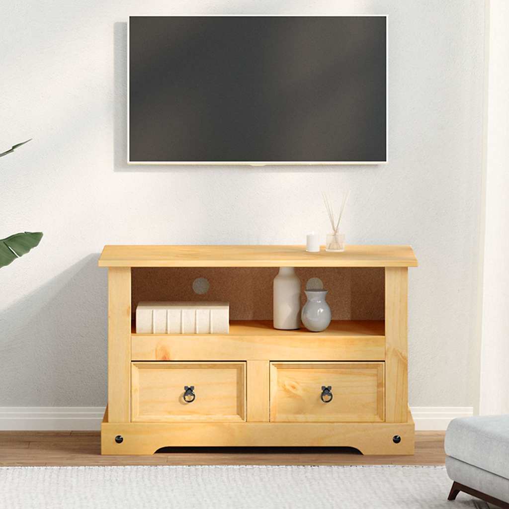 Mobile Porta TV Legno Pino Messicano Corona Range 91x43x56 cm