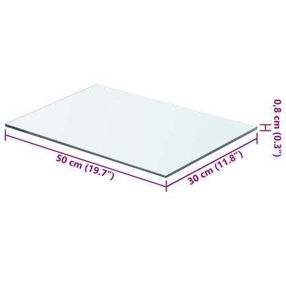 Mensola in Vetro Trasparente 50x30 cm